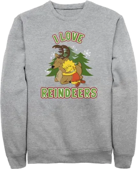 I Love Reindeers Simpsons Sweatshirt