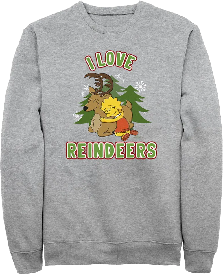 I Love Reindeers Simpsons Sweatshirt