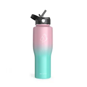 Insulated Water Bottle Fits in Car Cup Holder | 32oz  | Bubble Gum