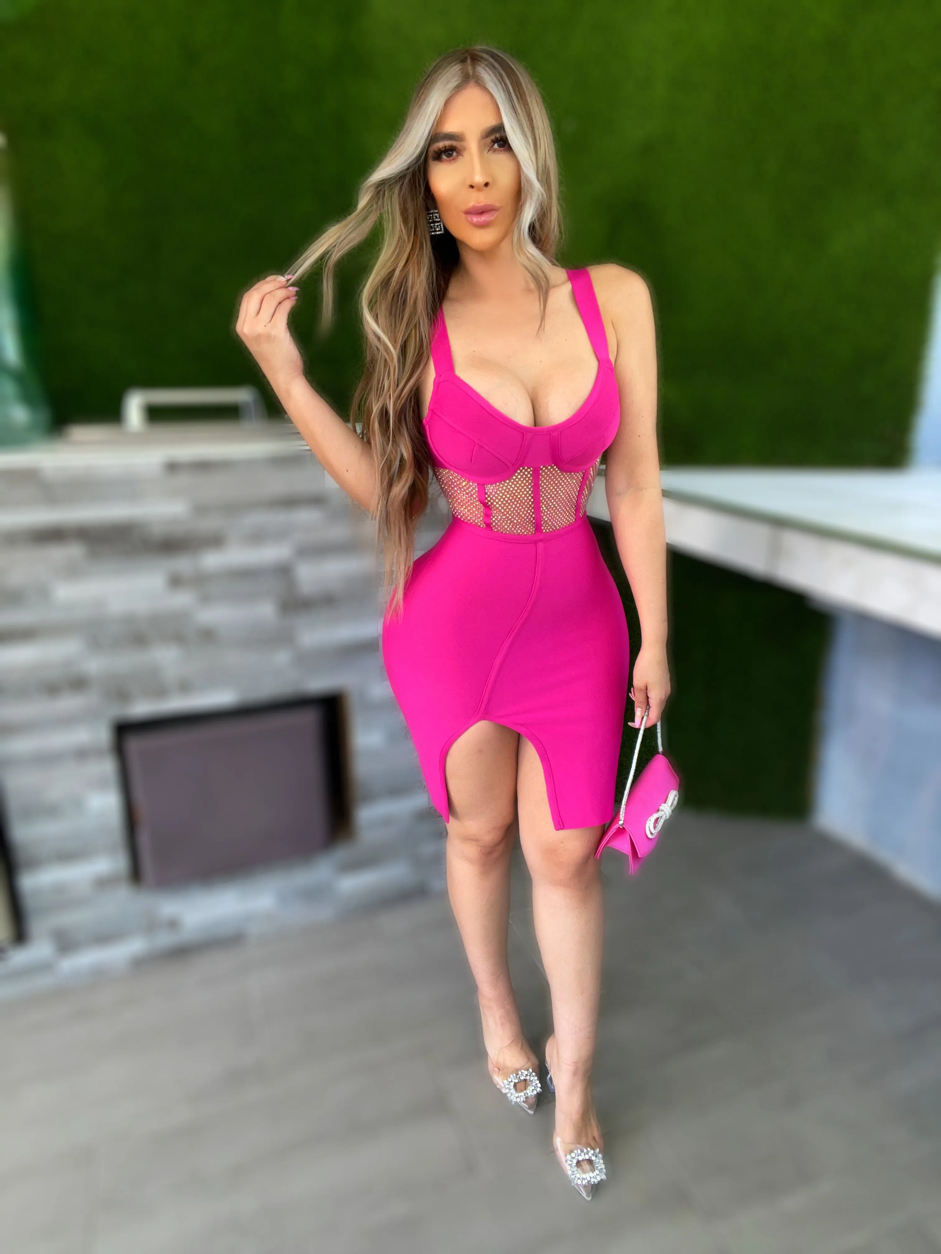 Iris Bodycon Dress(Pink)