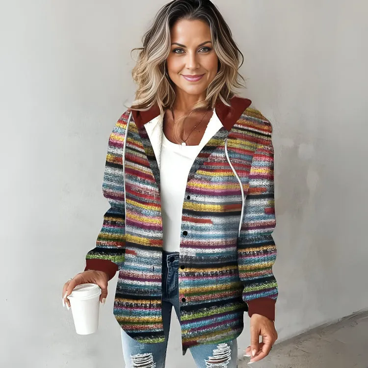 Jolie Multicolor Hooded Jacket with Relaxed Style