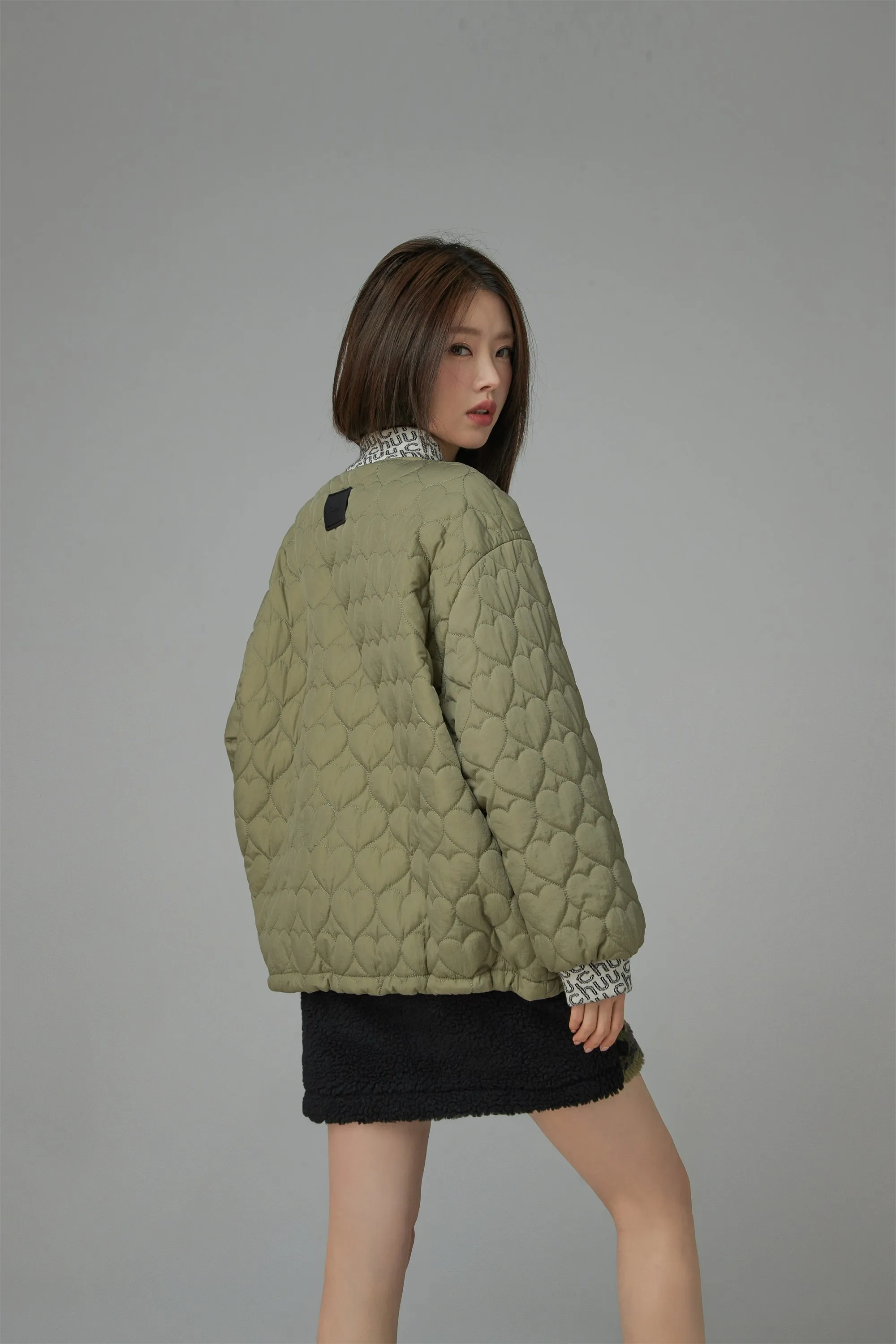 Kissing You Heart Quilted Jacket