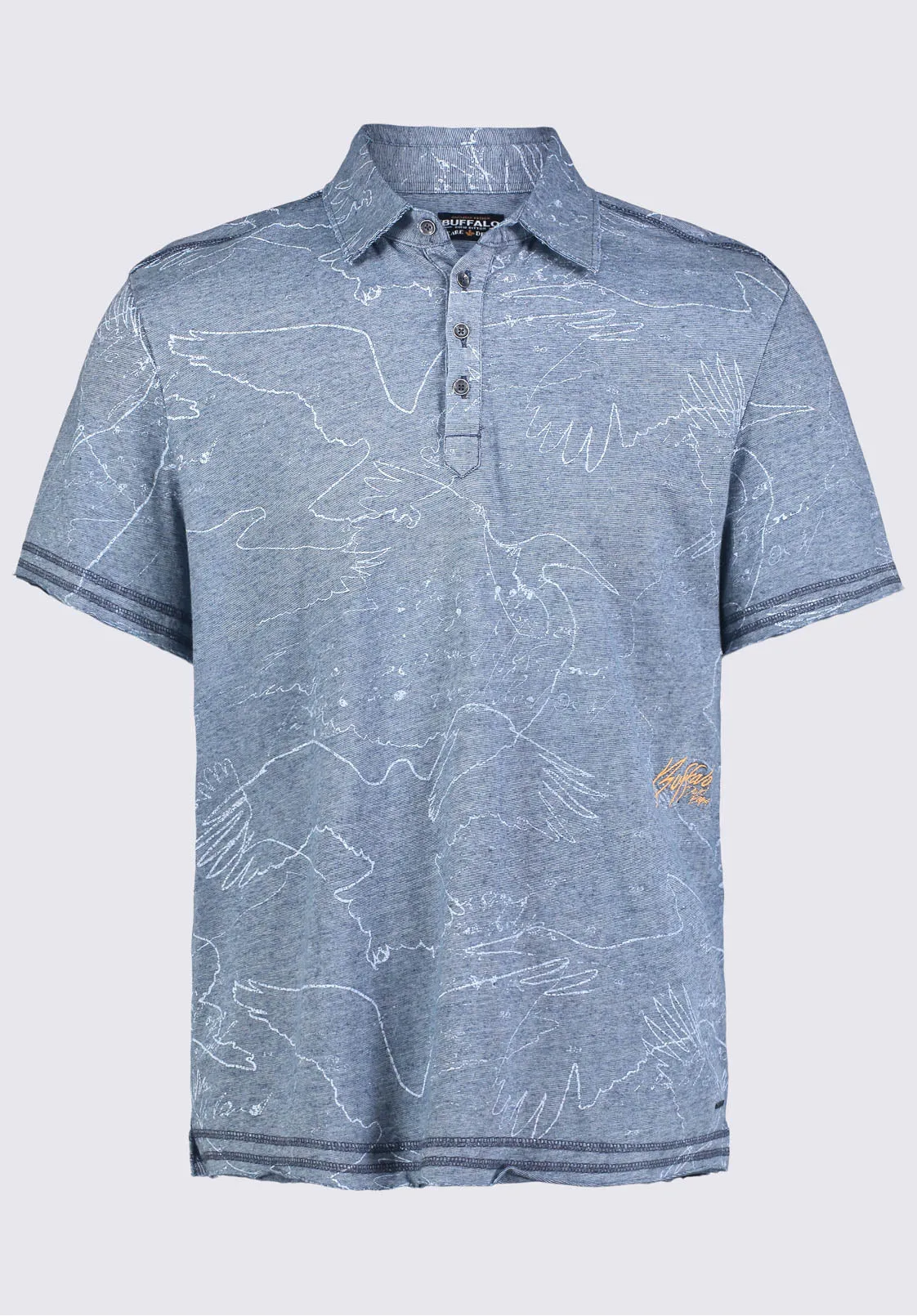 Komodo Men's Short-Sleeve Printed Polo in Mirage Blue - BM24248