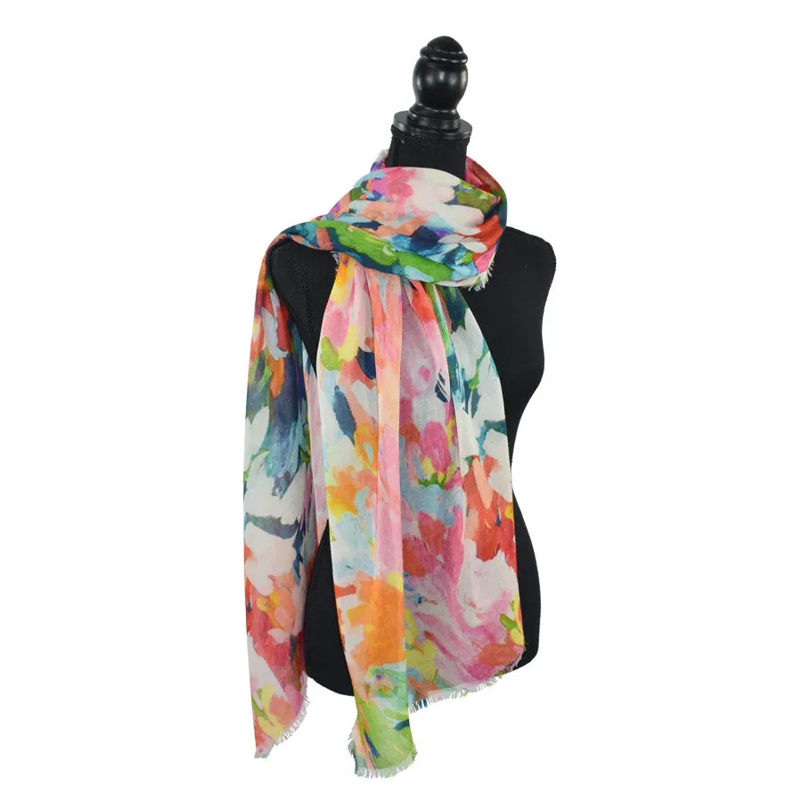 Kyrie Colorful Brushstrokes Printed Scarf