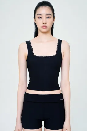 Lace Tank Top in Black