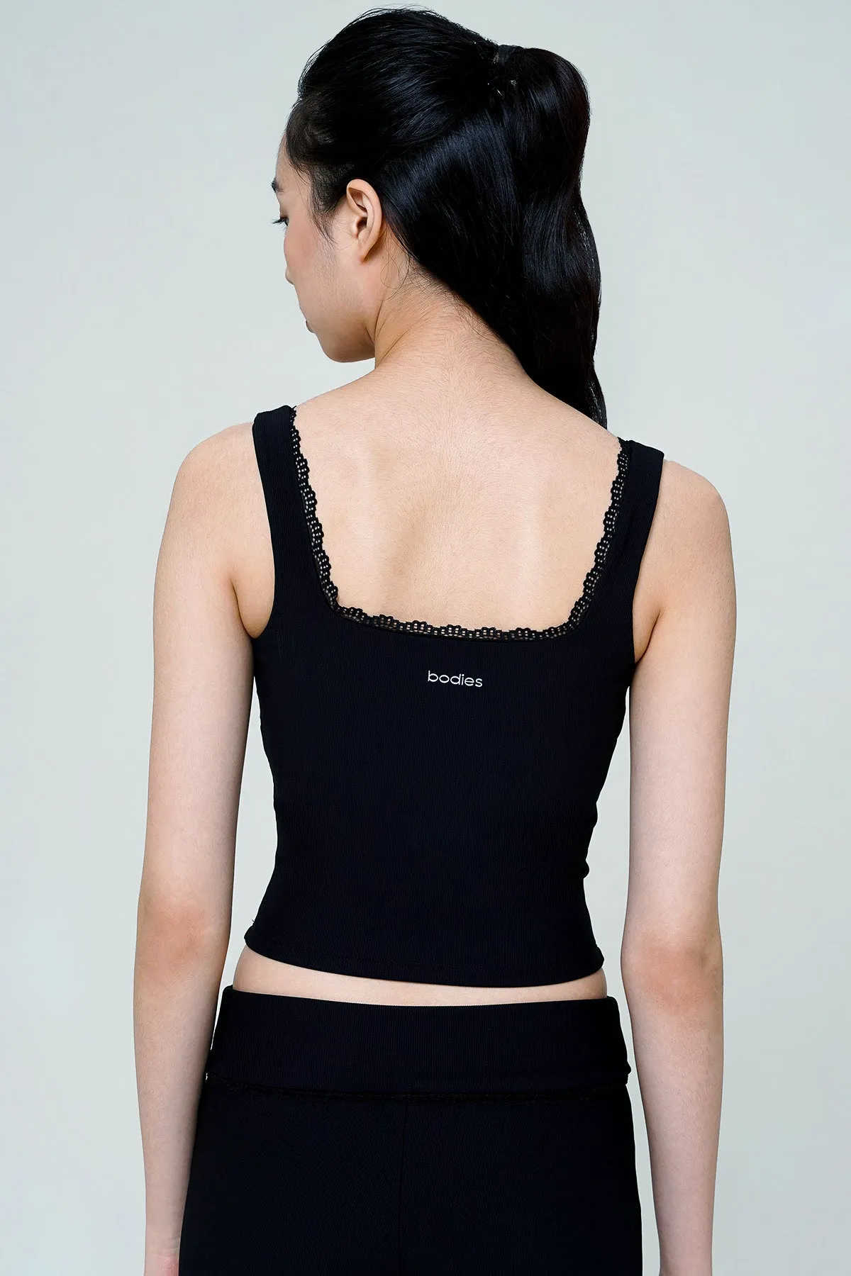 Lace Tank Top in Black