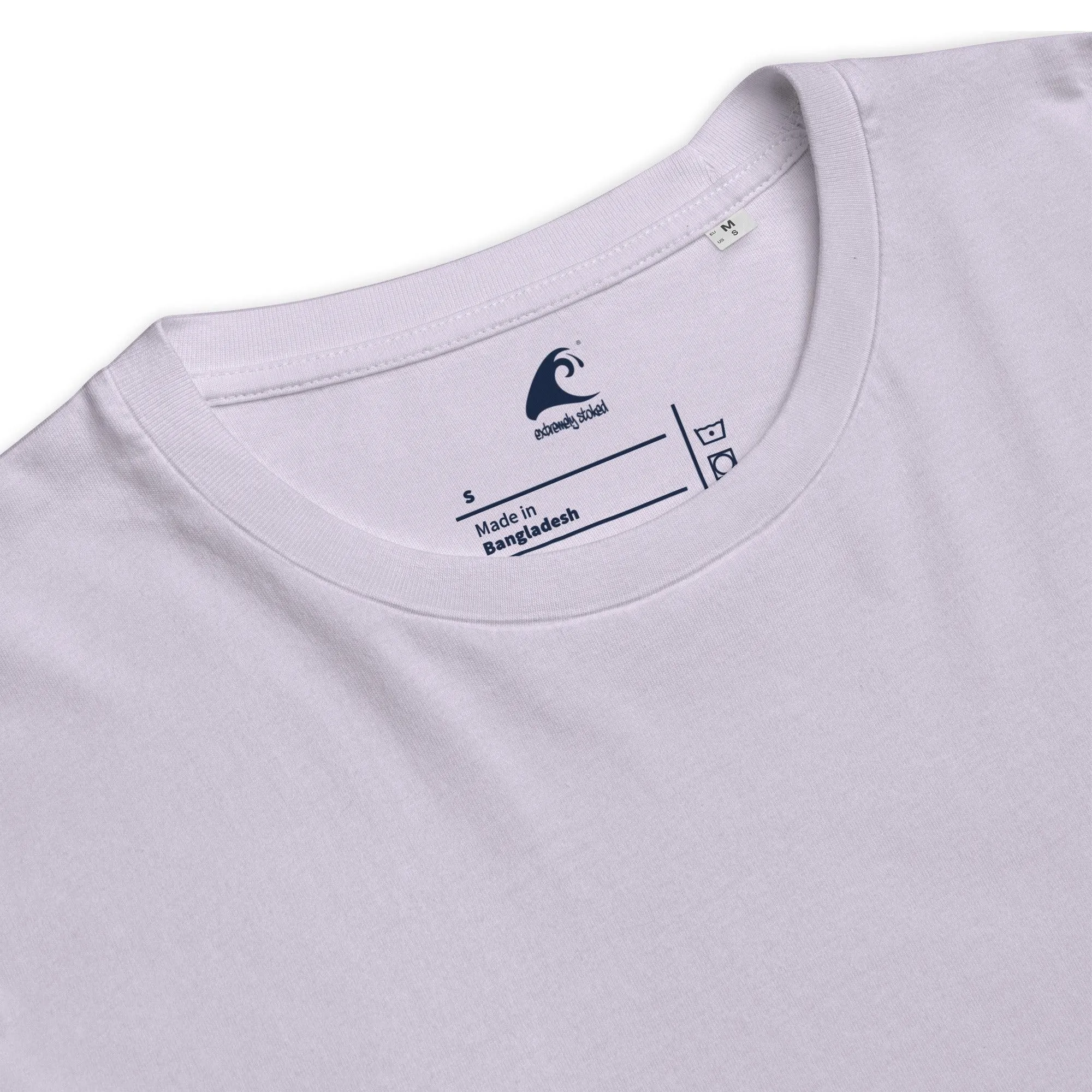 Lavender Organic Cotton T-Shirt with Extremely Stoked Epic Wave Logo