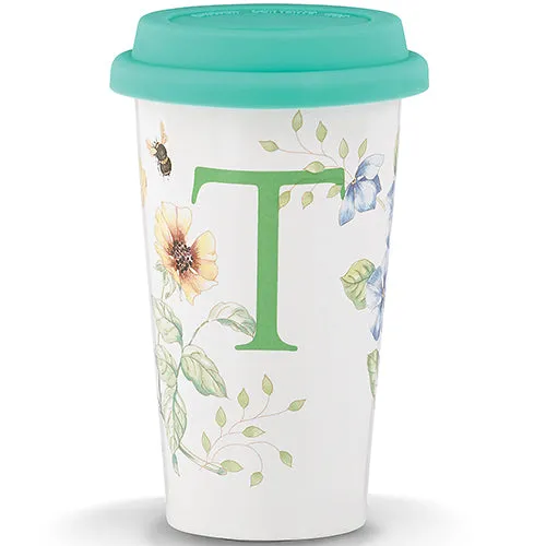 Lenox Butterfly Meadow Letter T Travel Mug 1pc