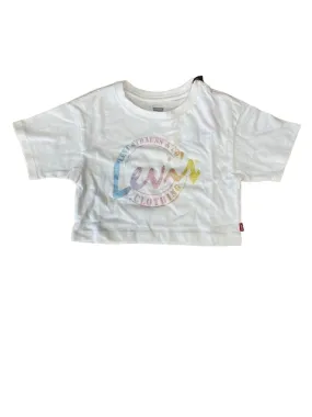 Levi's Kids T-shirt da ragazza Meet and Greet Script Tee 3EH190-W5I 4EH190-W5I white alyssum