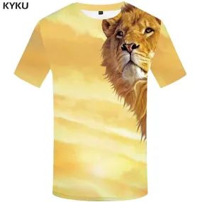 Lion T shirt Men Animal T shirts Funny Art T-shirt 3d Harajuku Tshirts Print Cloud Tshirt Anime Mens Fashion Hip hop Unisex