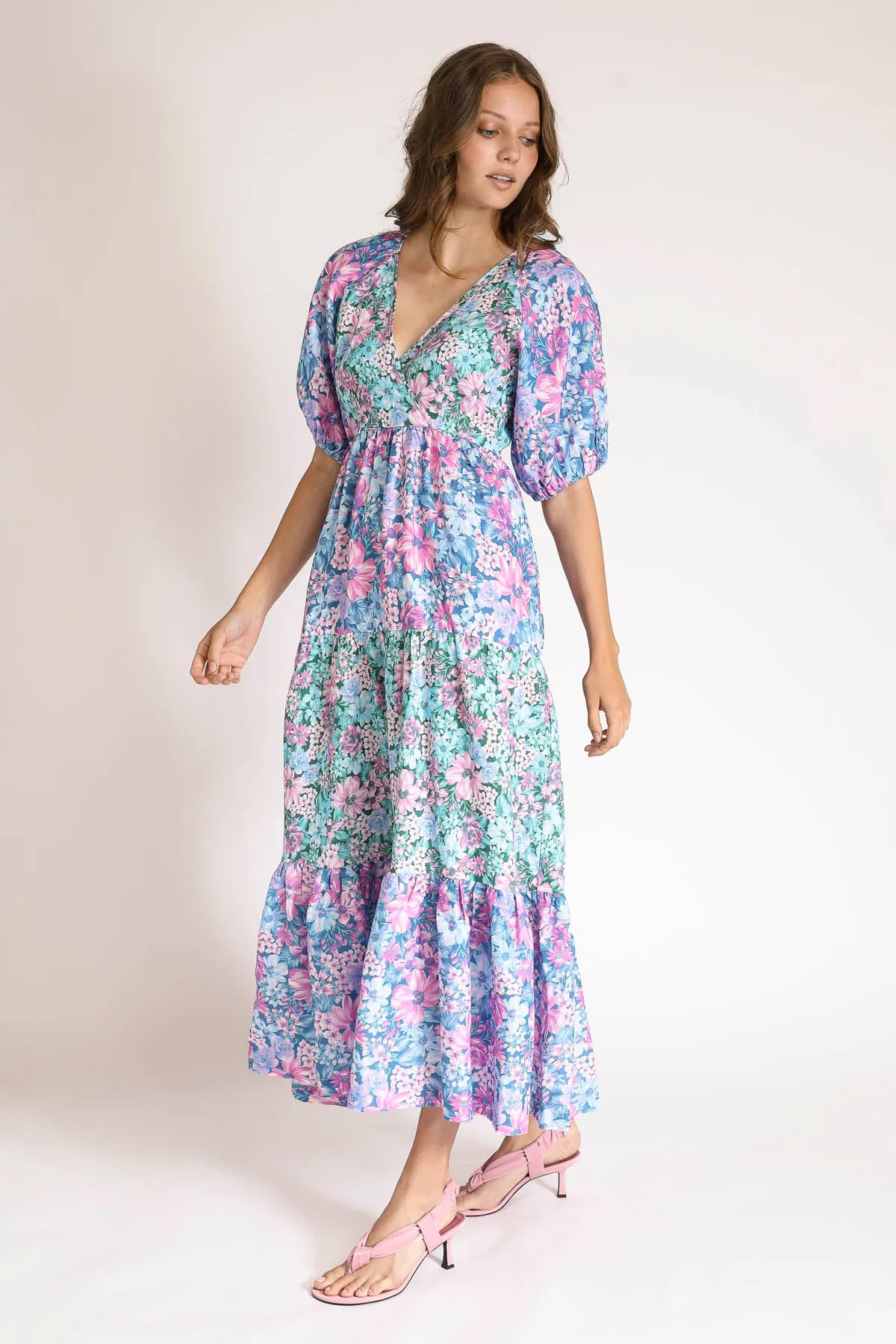 Lisa Wrap Front Maxi Dress