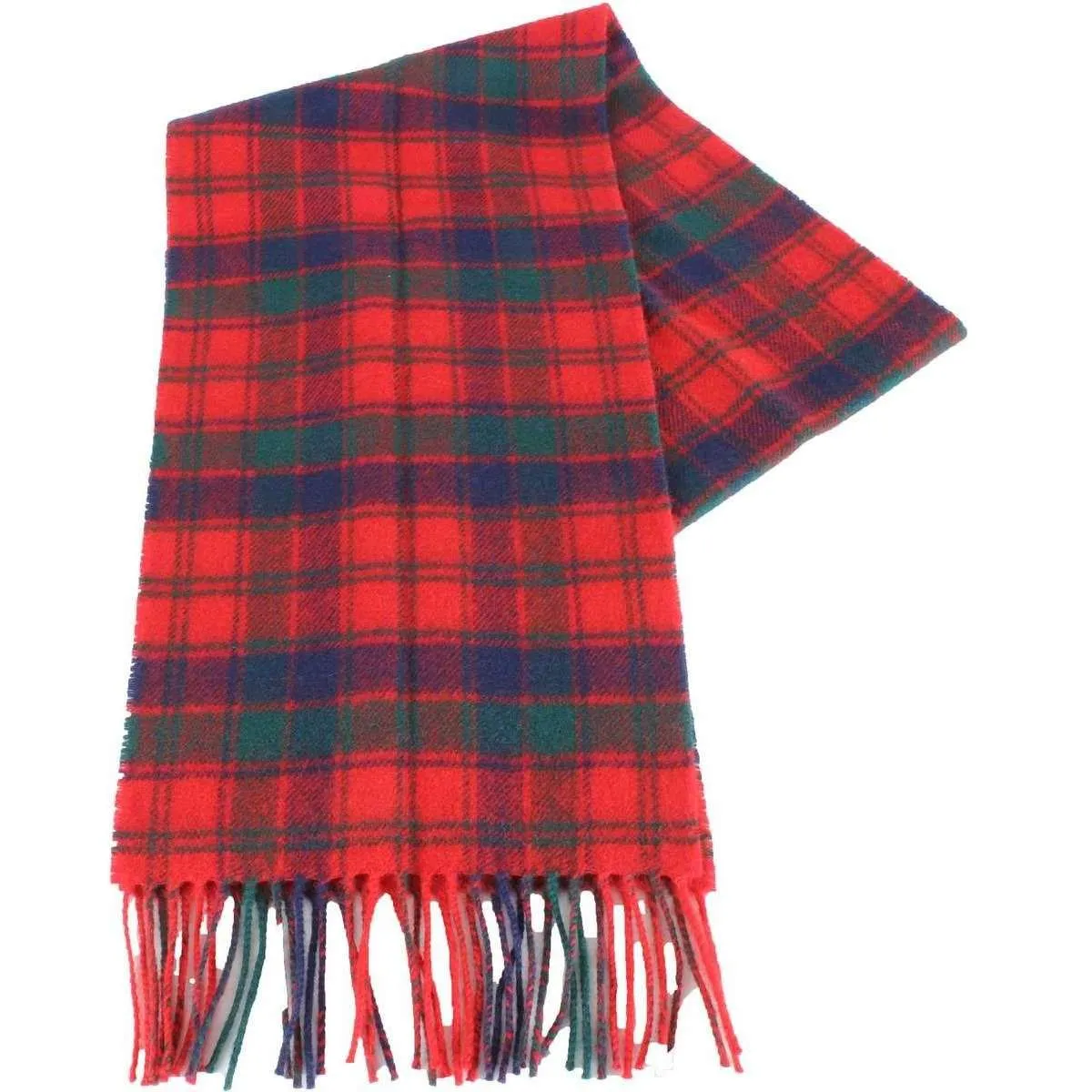 Locharron of Scotland Bowhill Robertson Modern Lambswool Scarf - Red