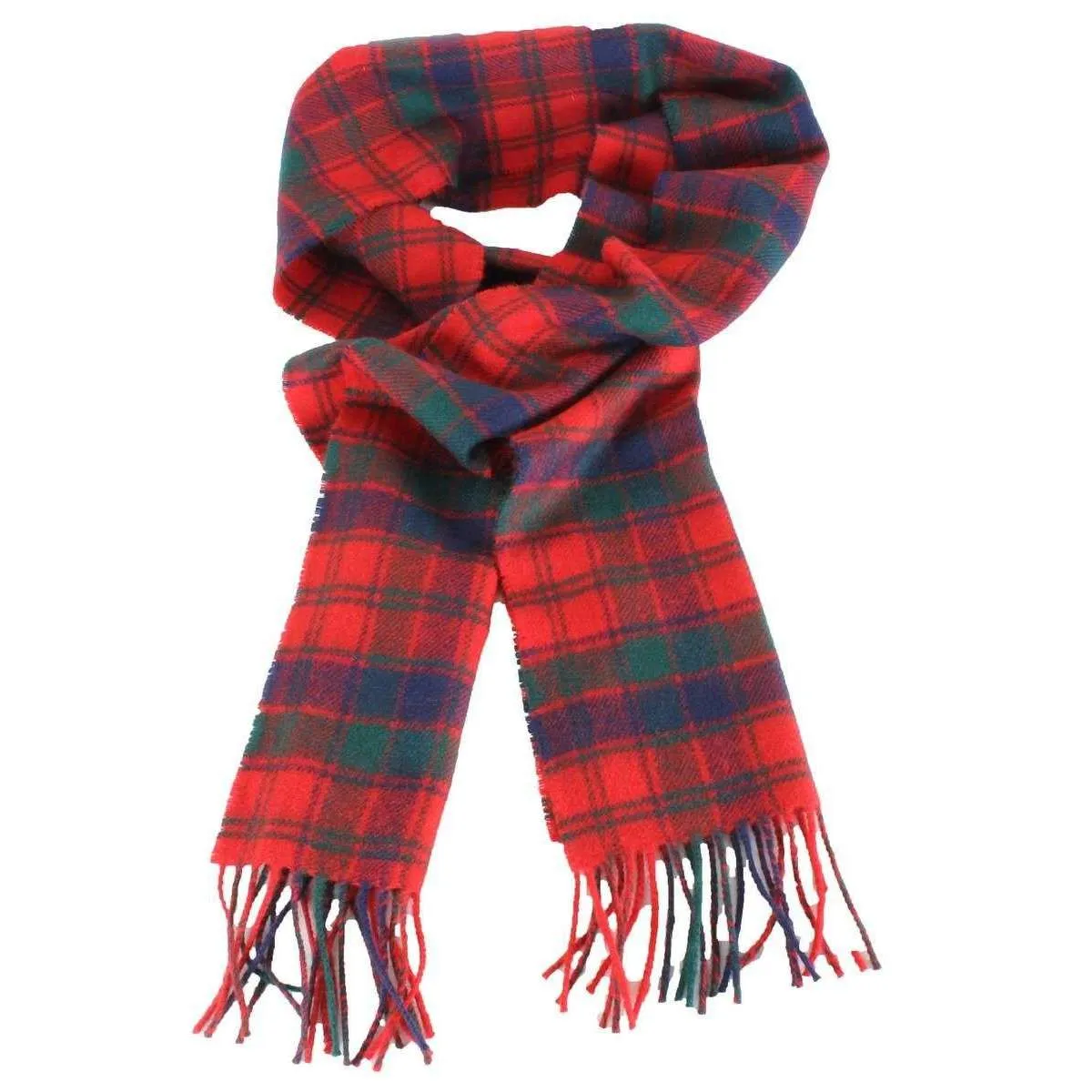 Locharron of Scotland Bowhill Robertson Modern Lambswool Scarf - Red