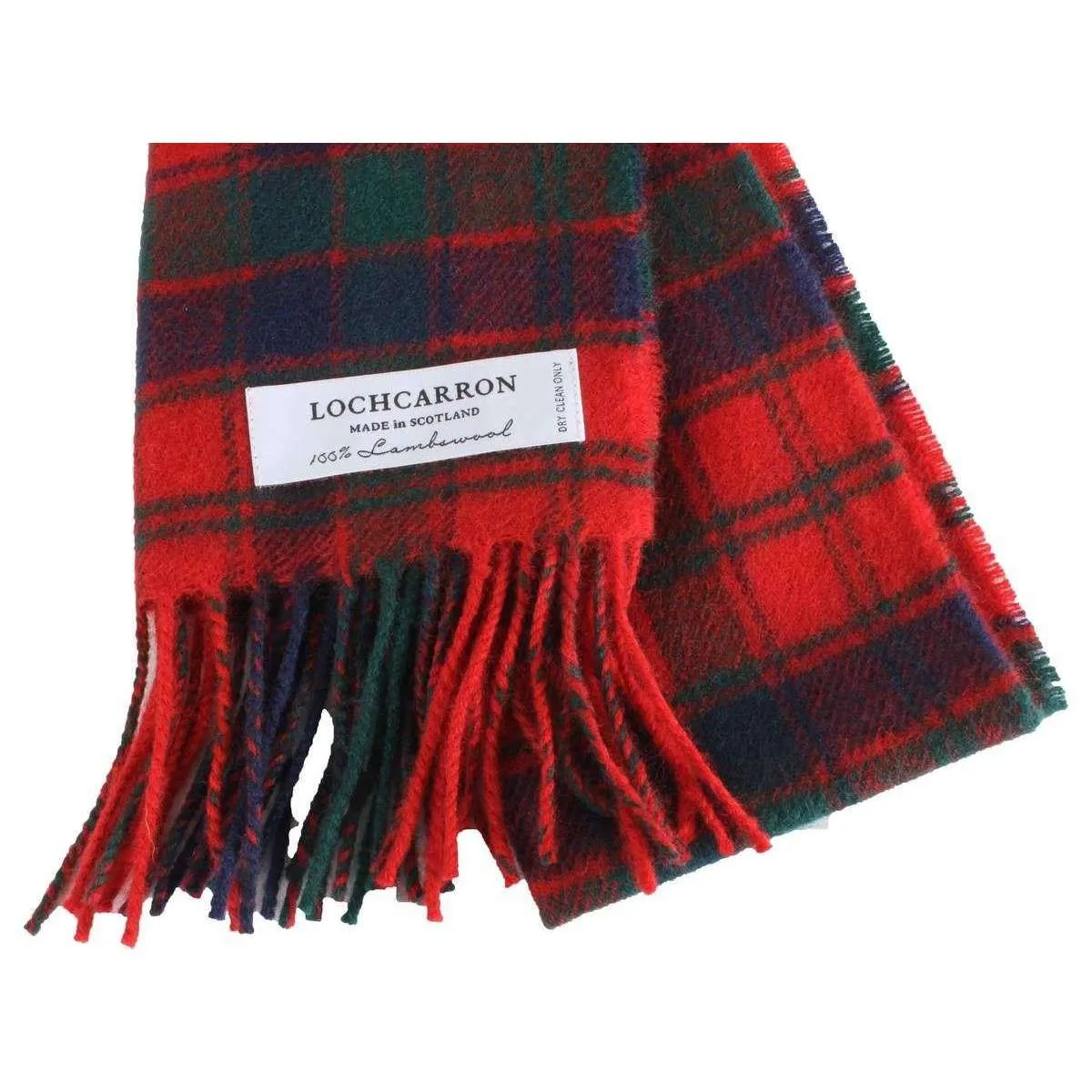 Locharron of Scotland Bowhill Robertson Modern Lambswool Scarf - Red