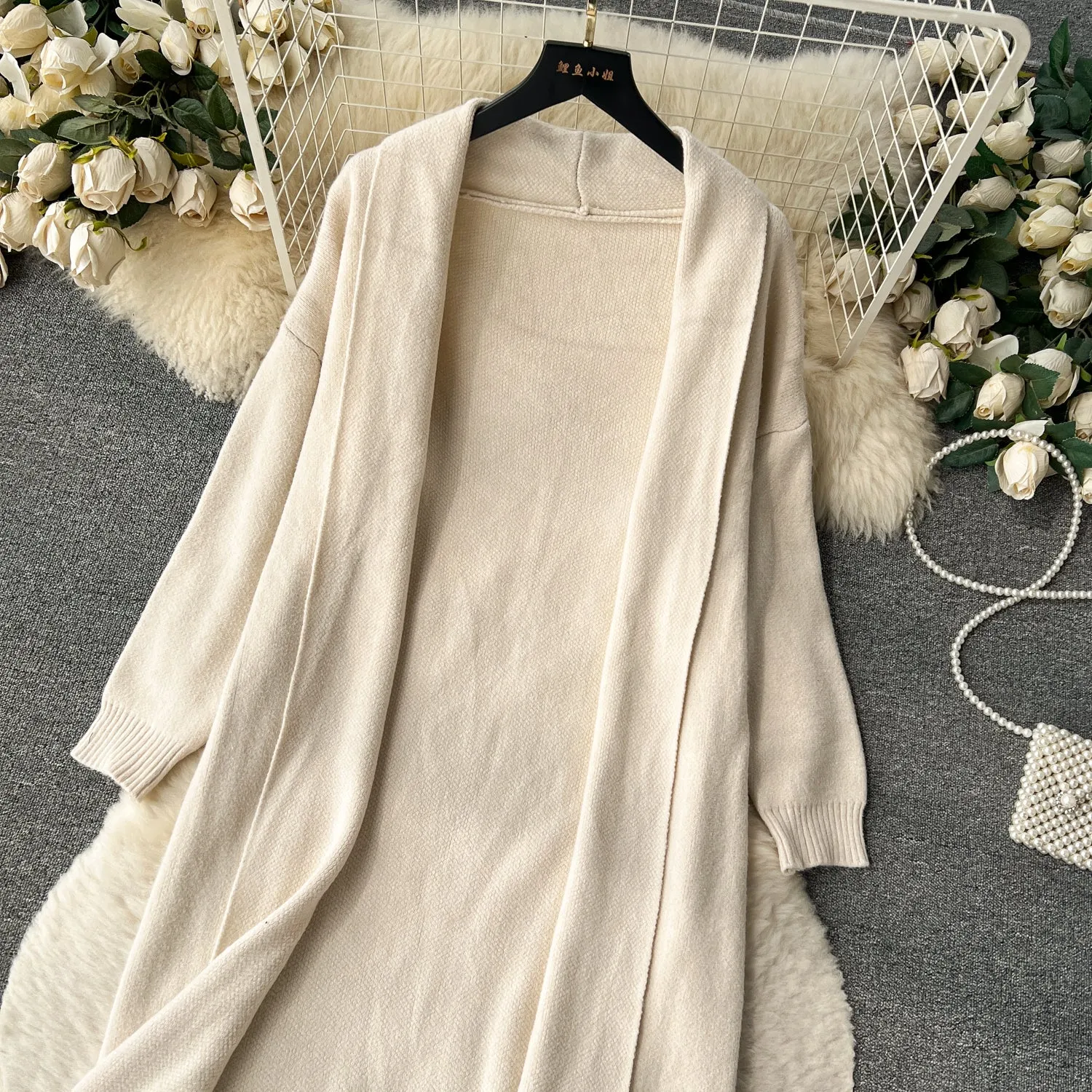 Loose Cardigan&Vest Dress Knitted 2Pcs