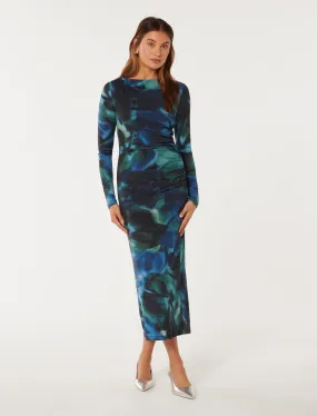 Loretta Ruched Jersey Midi Dress