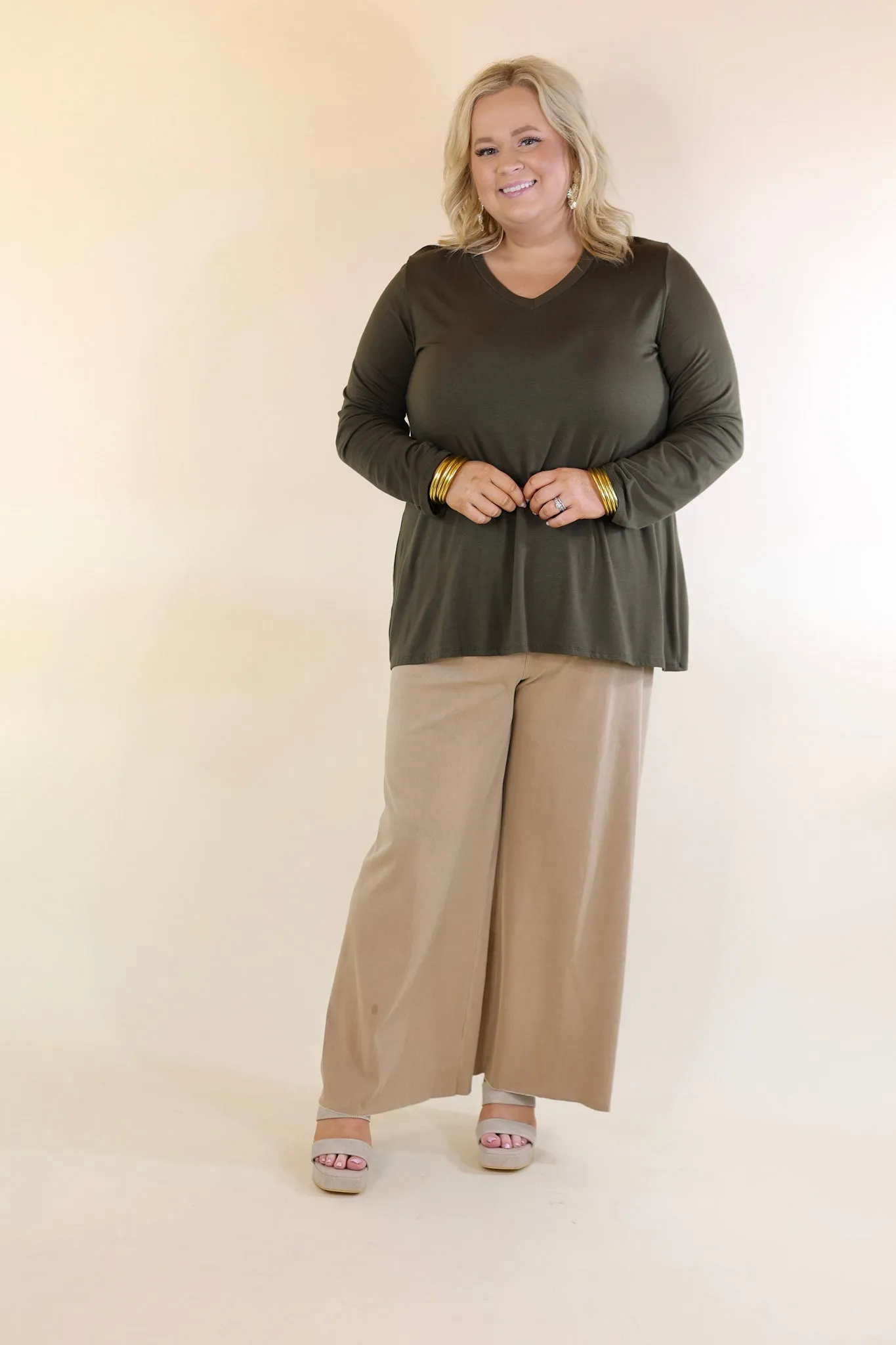 Lyssé | Erin Wide Leg Denim Trousers in Tan