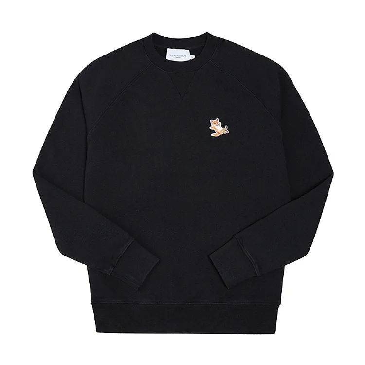 Maison Kitsune Chillax Fox Patch Classic Sweatshirt Black GU00342KM0002 P199