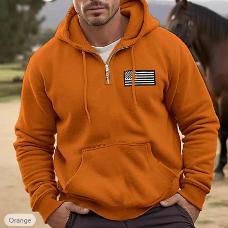 Men's Casual Hooded Loose Long Sleeve Sweatshirt 11486603L