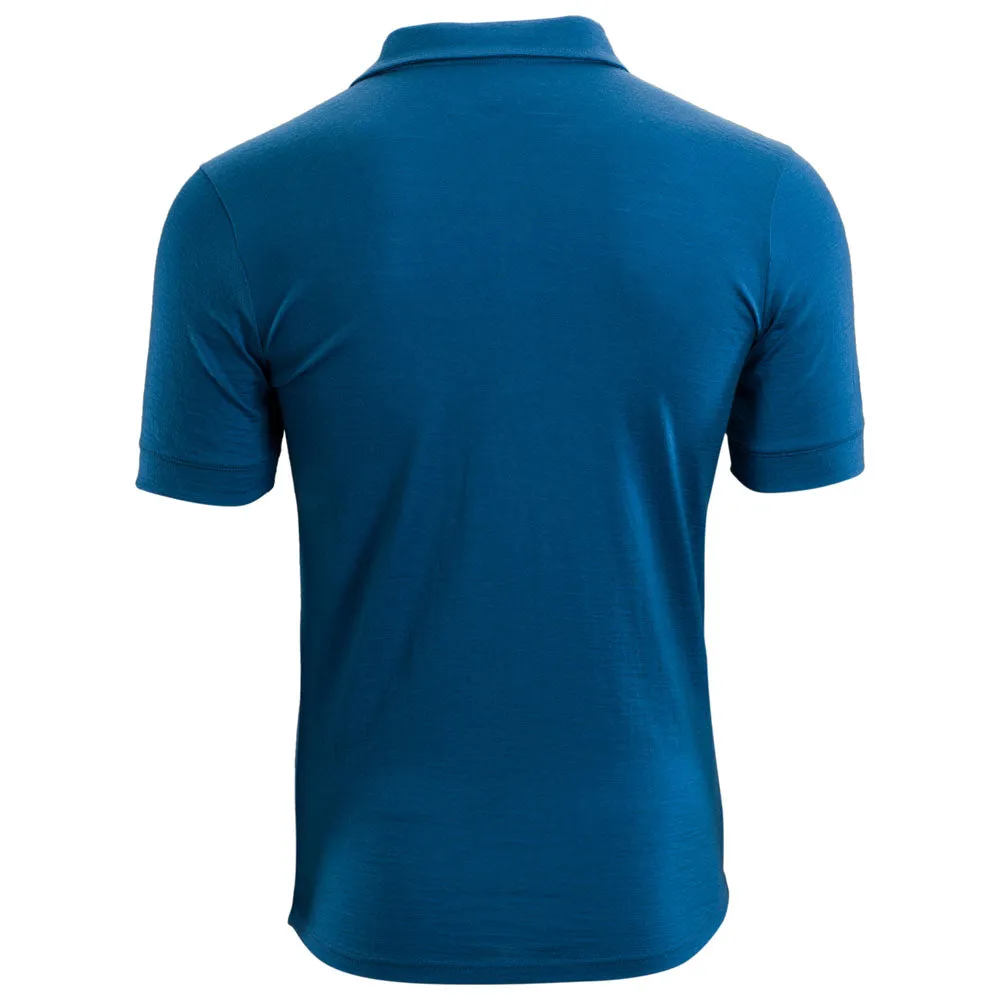 Mens Merino 180 Short Sleeve Polo Shirt (Blue)