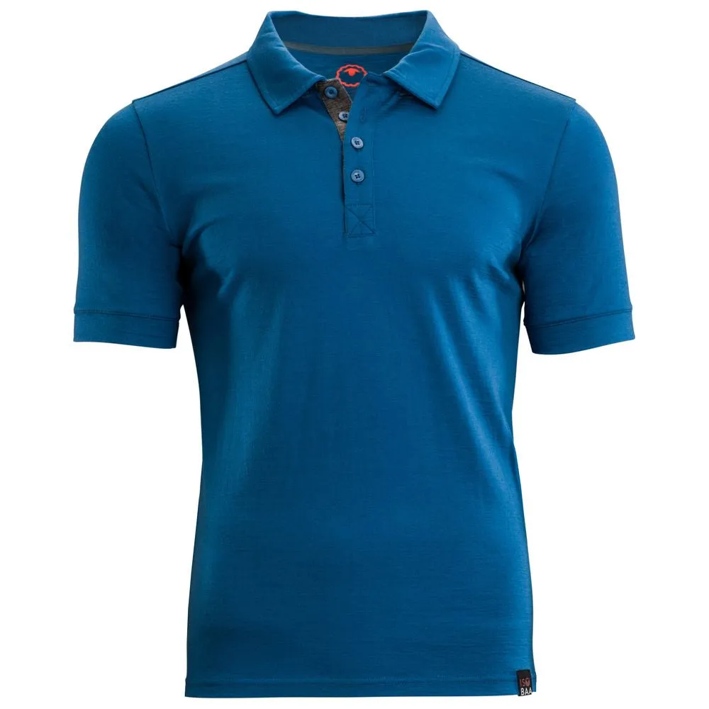 Mens Merino 180 Short Sleeve Polo Shirt (Blue)