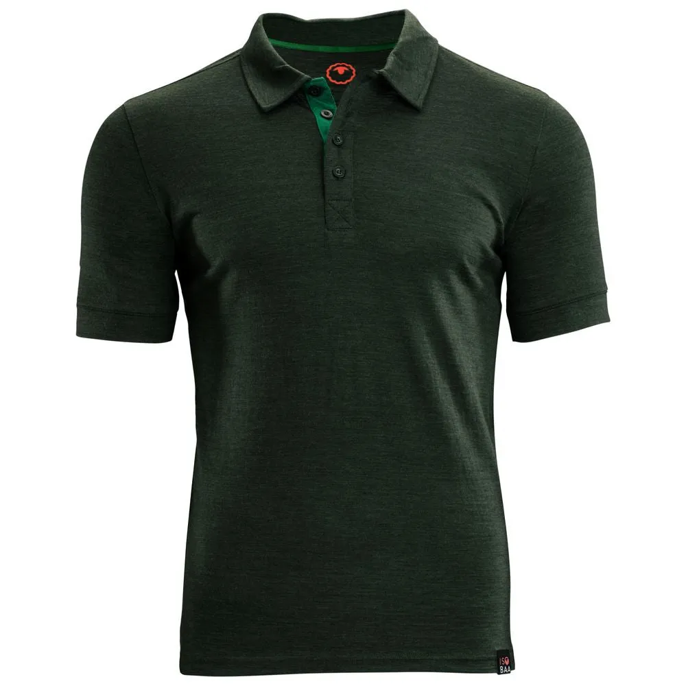 Mens Merino 180 Short Sleeve Polo Shirt (Forest)