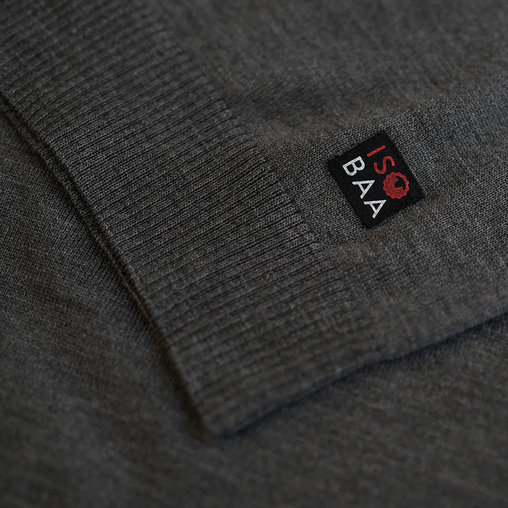 Mens Merino V Neck Sweater (Smoke/Charcoal)