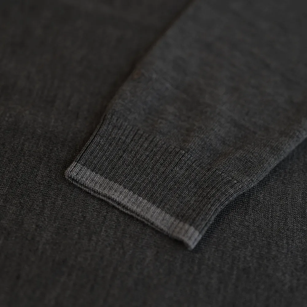 Mens Merino V Neck Sweater (Smoke/Charcoal)