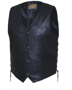 Mens PREMIUM Traditional Snap Front Vest - Plain Side