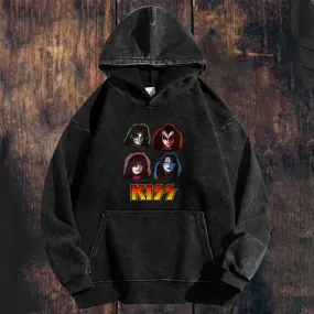 Mens Vintage Kiss Rock Band Hoodies