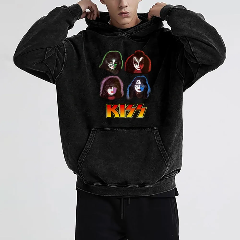 Mens Vintage Kiss Rock Band Hoodies