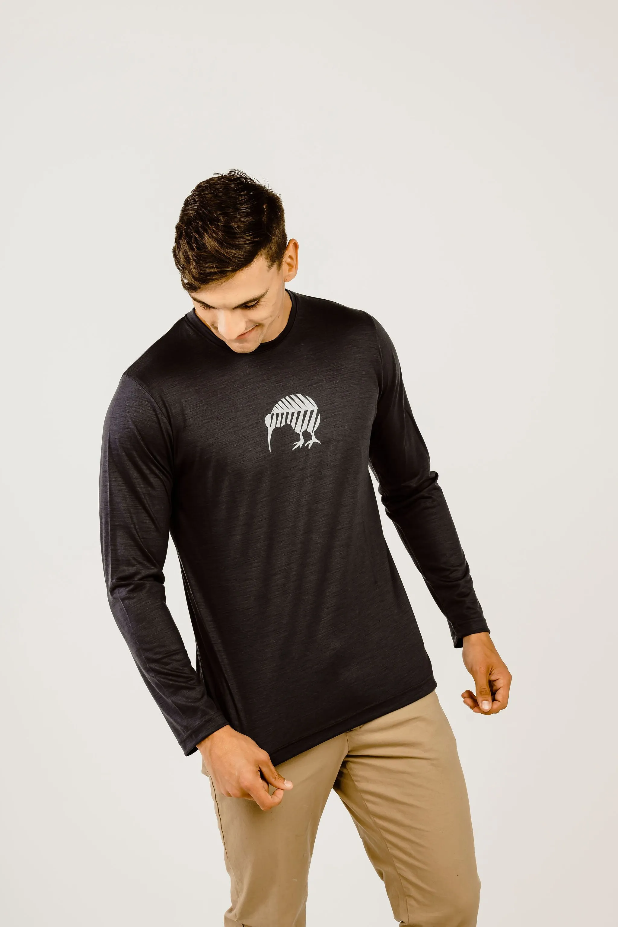 Merino Kiwi Long Sleeve Mens T-Shirt