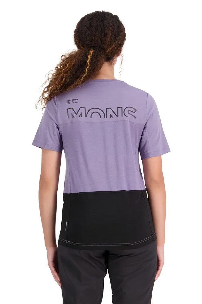 Mons Royale Tarn Merino Shift T-Shirt Thistle/Black