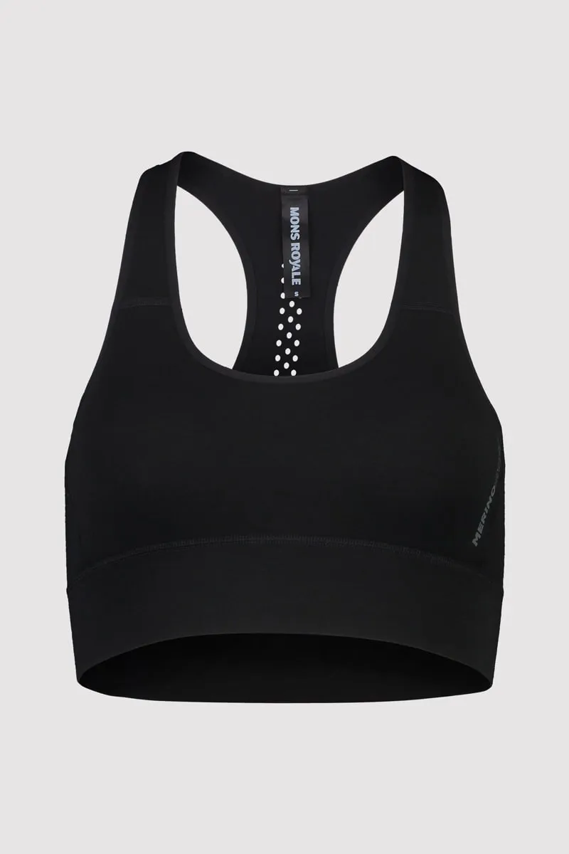 Mons Royale Women&#x27;s Stratos Merino Shirt Sports Bra Black | Buy Mons Royale Women&#x27;s Stratos Merino Shirt Sports Bra Black here | Outnorth