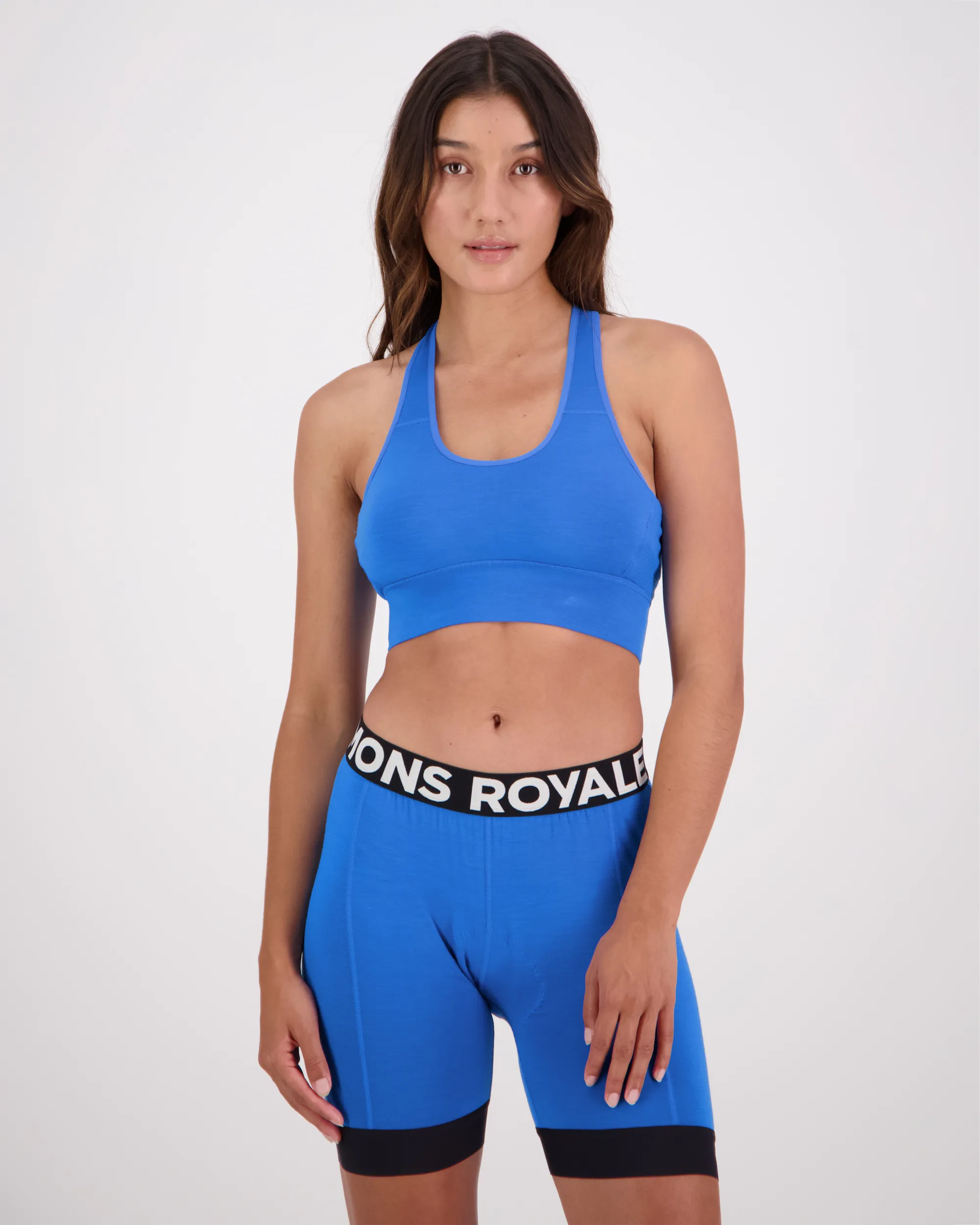 Mons Royale Women&#x27;s Stratos Merino Shirt Sports Bra Pop Blue | Buy Mons Royale Women&#x27;s Stratos Merino Shirt Sports Bra Pop Blue here | Outnorth