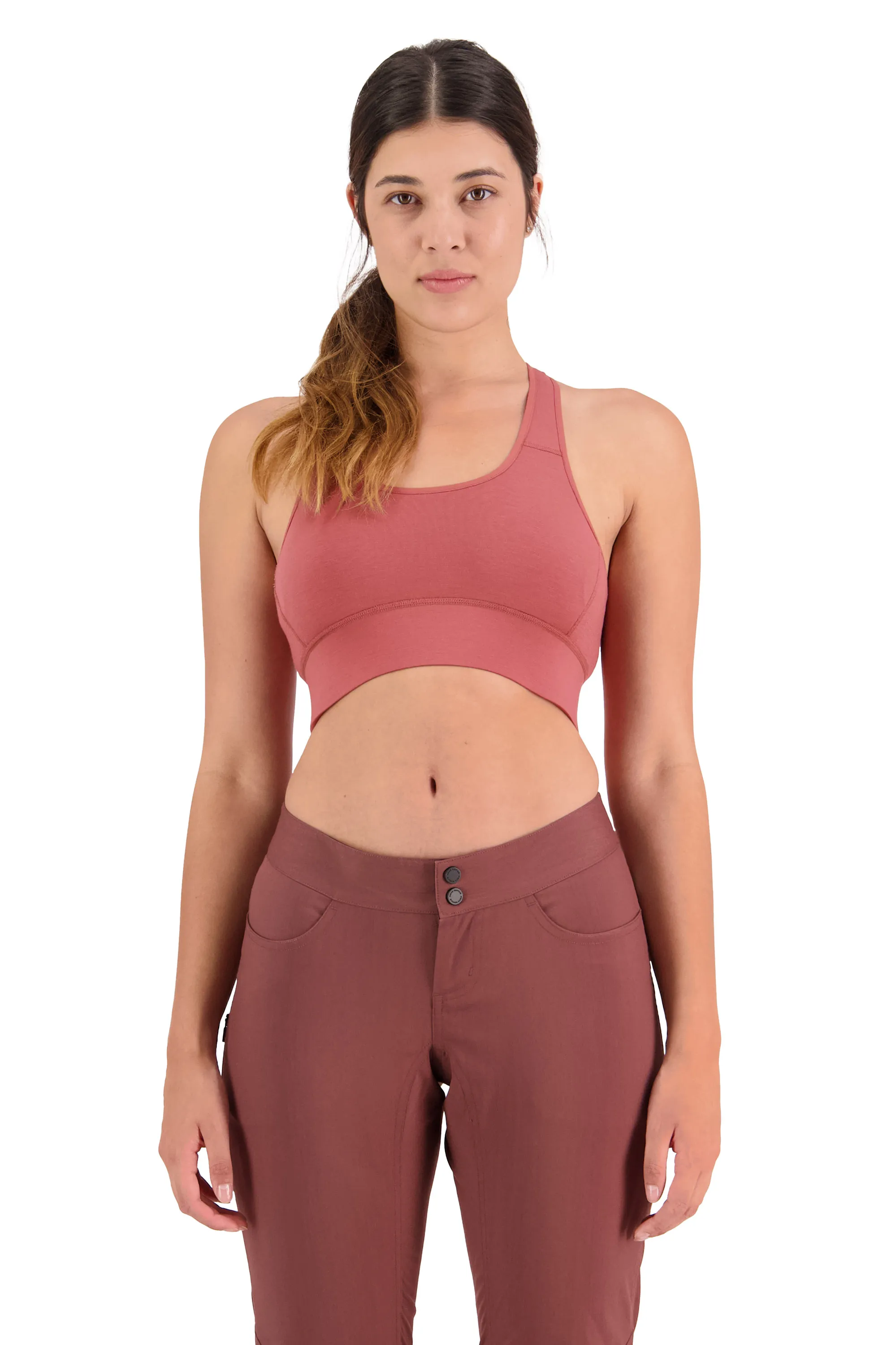 Mons Royale Women&#x27;s Stratos Merino Shirt Sports Bra Terracotta | Buy Mons Royale Women&#x27;s Stratos Merino Shirt Sports Bra Terracotta here | Outnorth