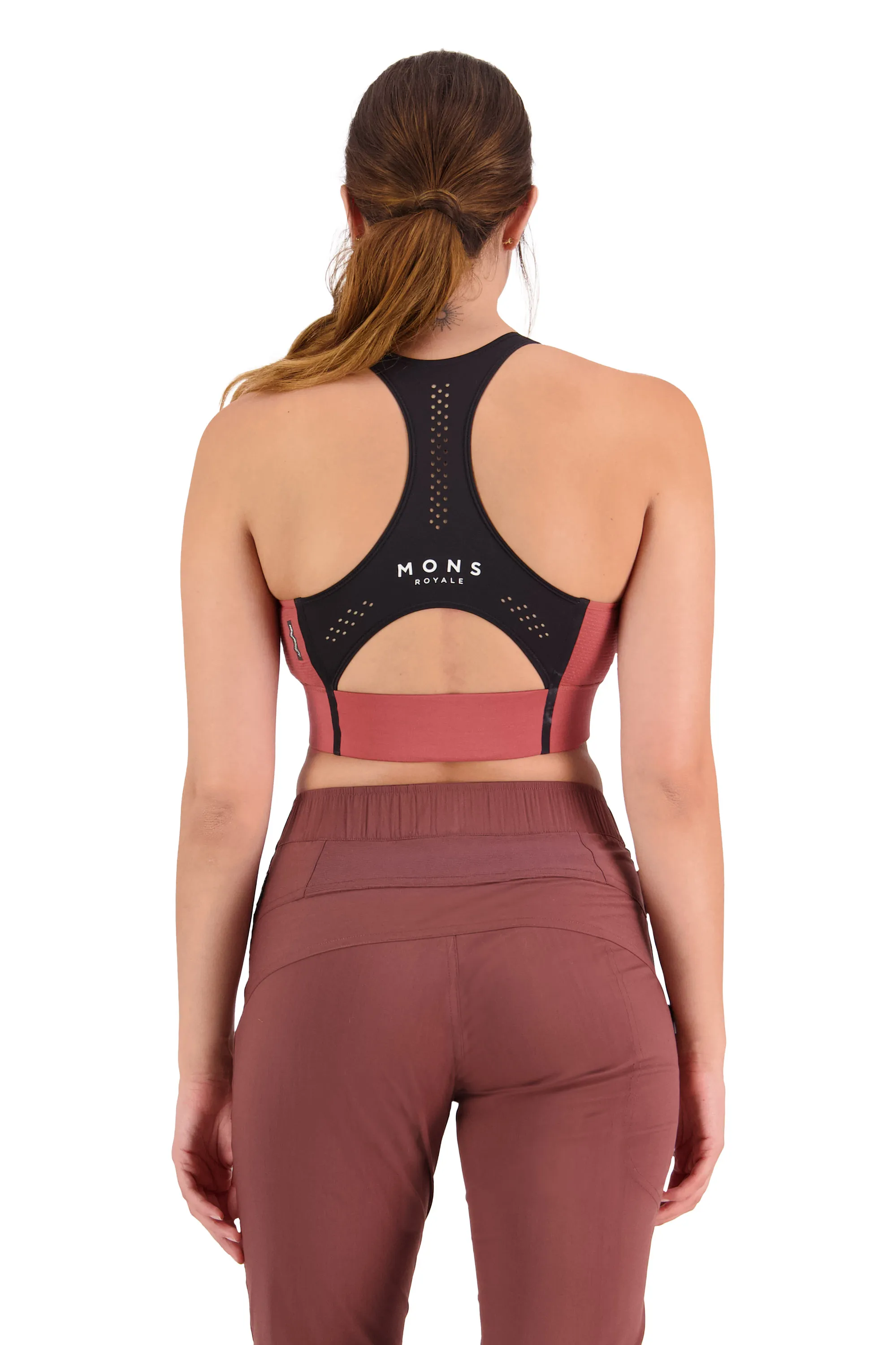 Mons Royale Women&#x27;s Stratos Merino Shirt Sports Bra Terracotta | Buy Mons Royale Women&#x27;s Stratos Merino Shirt Sports Bra Terracotta here | Outnorth