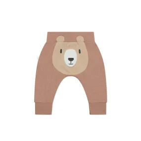 MORI Bear Face Ribbed Joggers - Bear   Brown