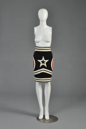 Moschino Couture Graphic Target   Stars Skirt