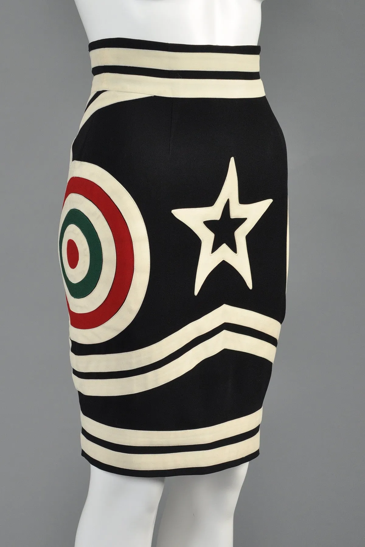 Moschino Couture Graphic Target   Stars Skirt