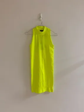 Neon Yellow Bodycon Mini Dress, Nike, Size 6 (Nylon, Elastane, Polyester)