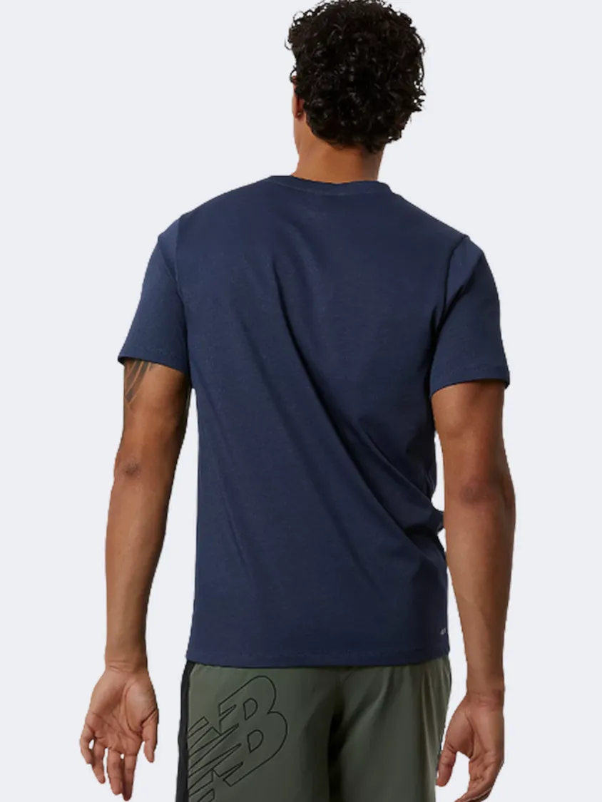 New Balance Heathertech Men Performanc T-Shirt Indigo Heather