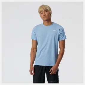 New Balance Heathertech Men Performance T-Shirt Serene Blue