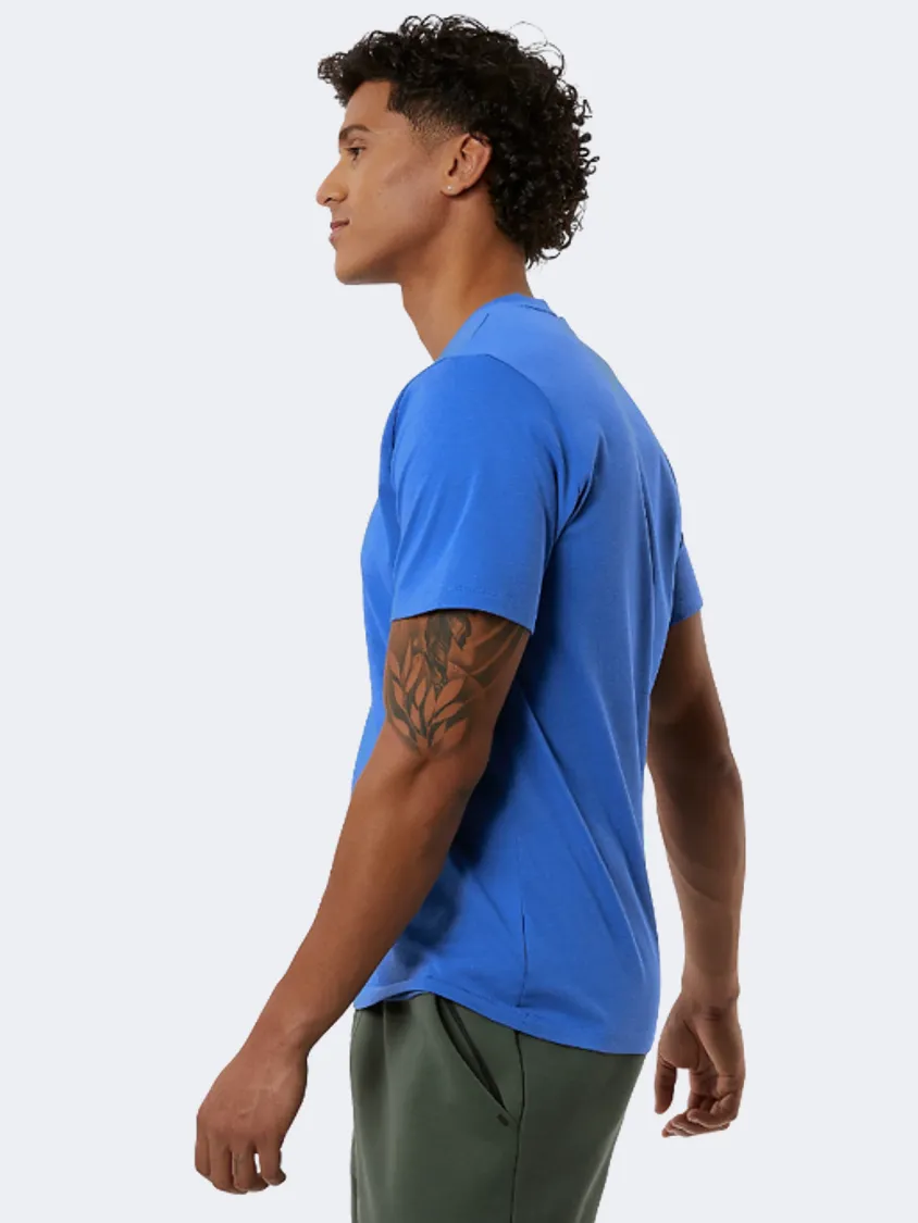 New Balance Heathertech Men Training T-Shirt Marine Blue