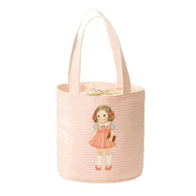 Newest 2016 Little Girl Pattern Thermal Cooler Insulated Bento Pouch Lunch Bags Portable Organizer Lunch Storage