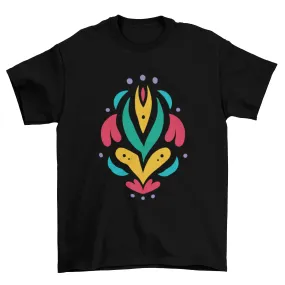 Otomi abstract flowers nature t-shirt design