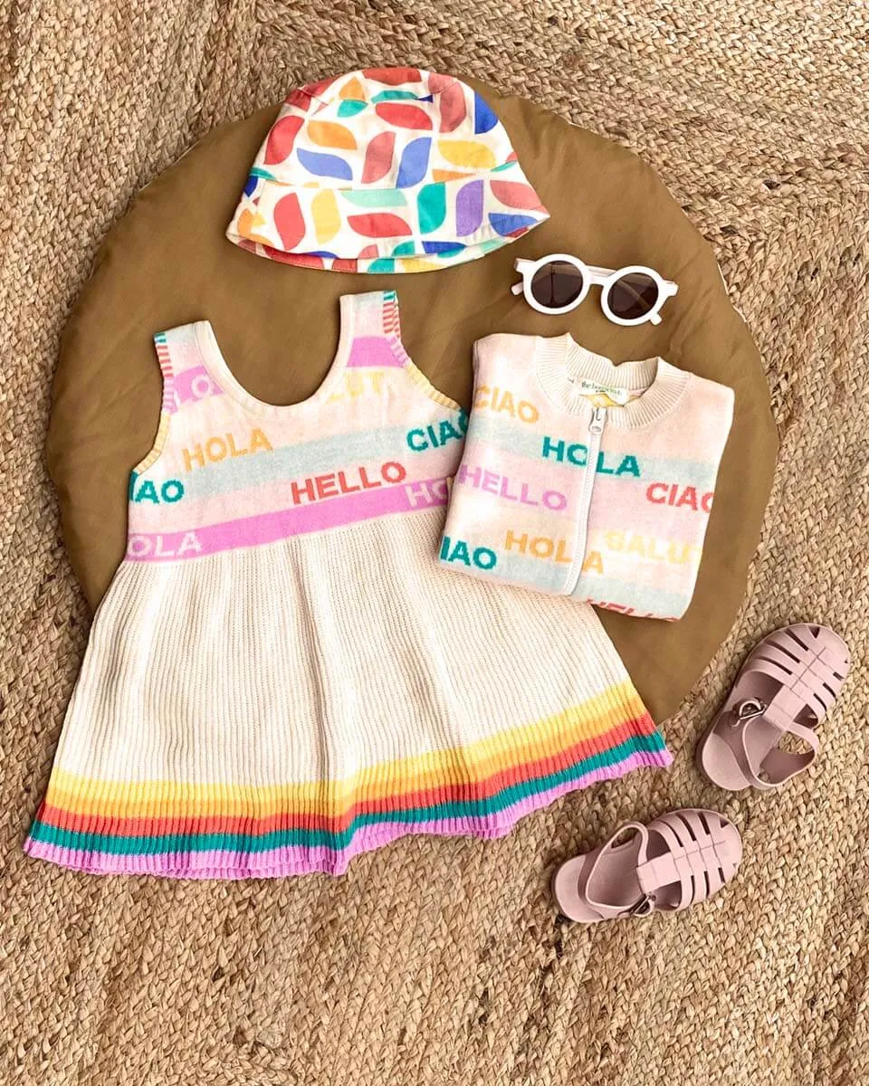 Paris - Rainbow Stripe Knit Baby & Kids Sun Dress