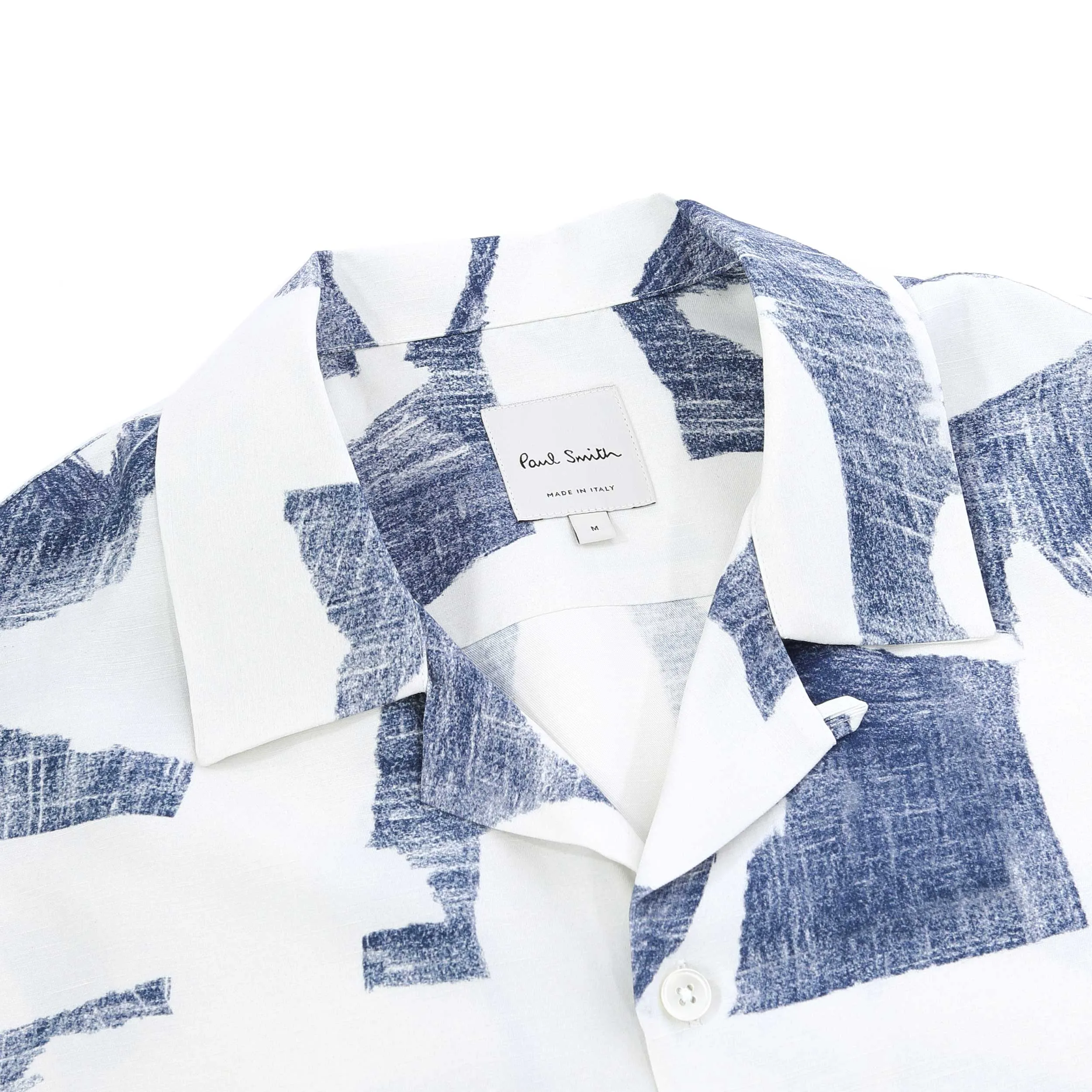 Paul Smith Reg Fit SS Shirt in White & Washed Blue