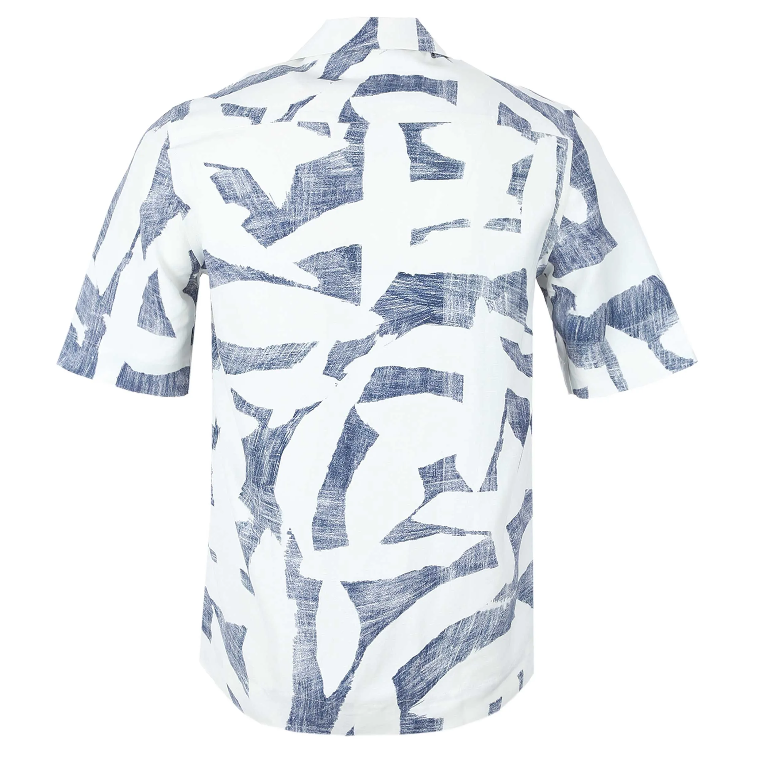 Paul Smith Reg Fit SS Shirt in White & Washed Blue