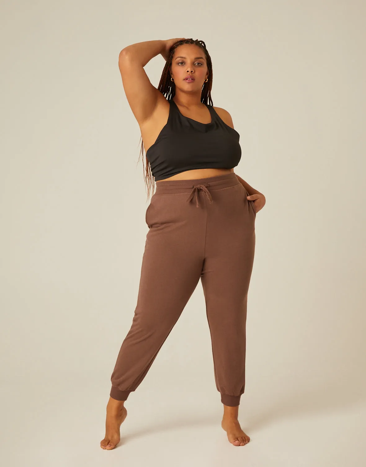 Plus Size Lightweight Stretch Knit Joggers